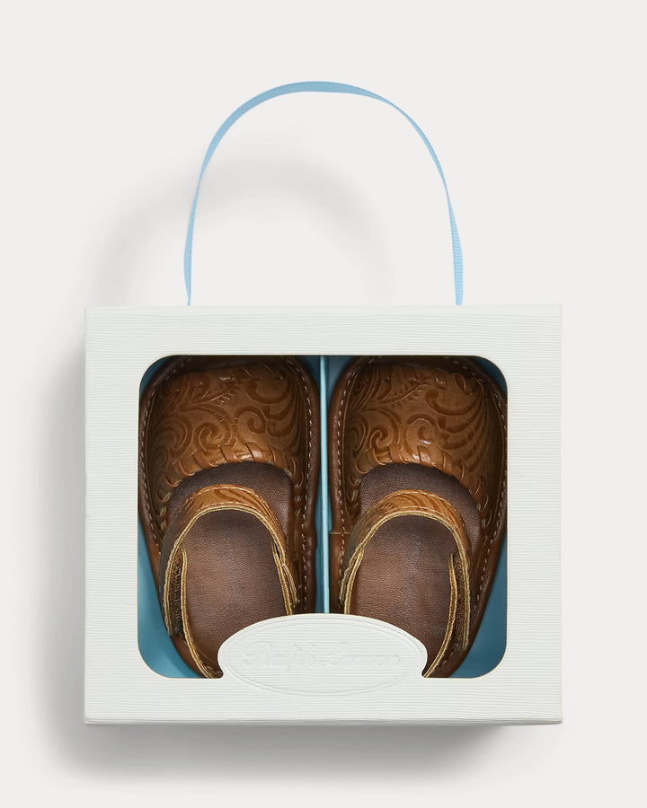 Ralph Lauren Whipstitch Faux-Leather Sandal