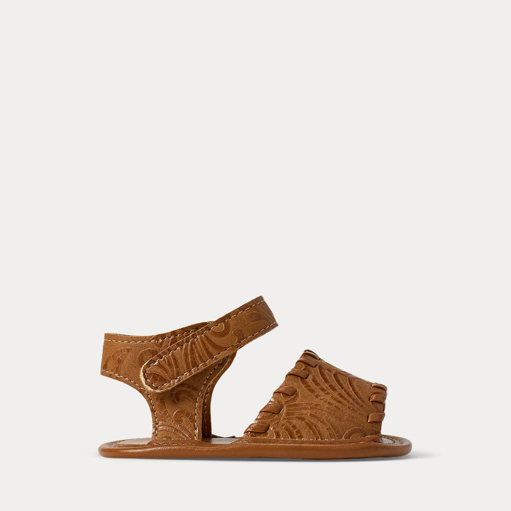 Ralph Lauren Whipstitch Faux-Leather Sandal