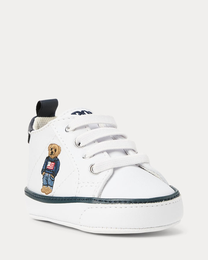 Ralph Lauren Quilton Polo Bear Faux-Leather Sneaker