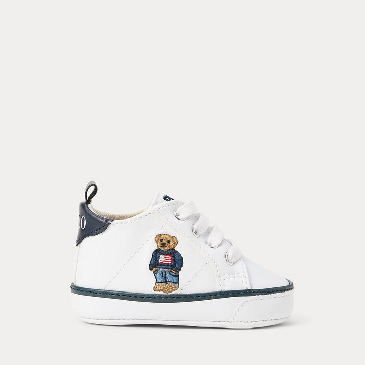 Ralph Lauren Quilton Polo Bear Faux-Leather Sneaker