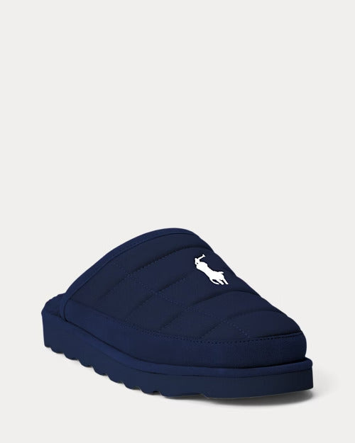 Ralph Lauren Reade Suede-Trim Quilted Scuff Slipper