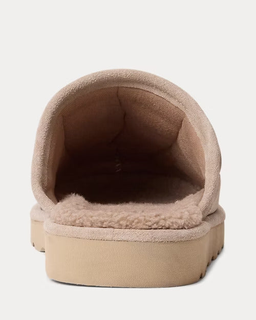 Ralph Lauren Reade Suede-Trim Quilted Scuff Slipper
