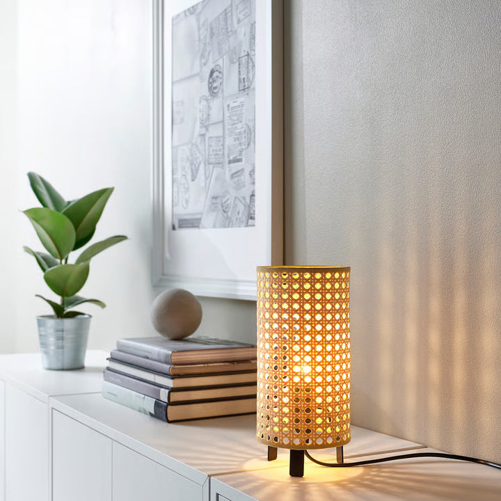 IKEA SAXHYTTAN Table lamp, beige/black, 10 "