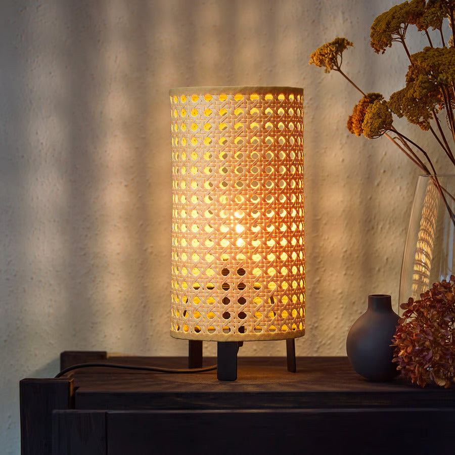 IKEA SAXHYTTAN Table lamp, beige/black, 10 "