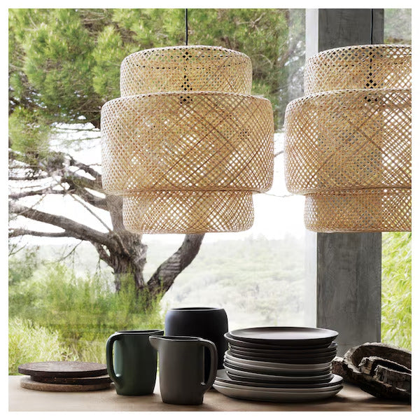IKEA SINNERLIG Pendant lamp, bamboo/handmade, 20 "