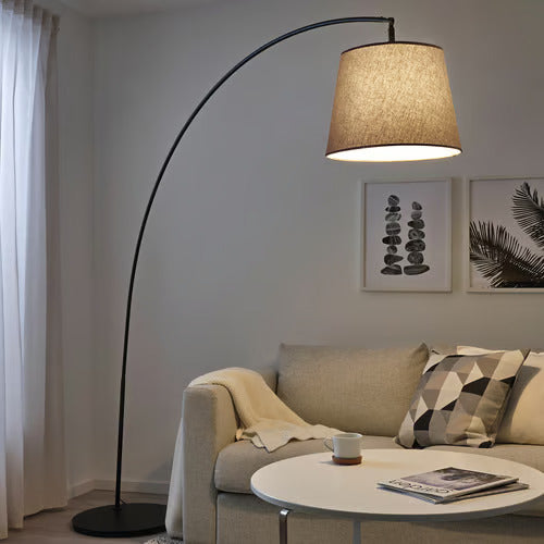 IKEA SKOTTORP / SKAFTET Floor lamp, arched, light gray