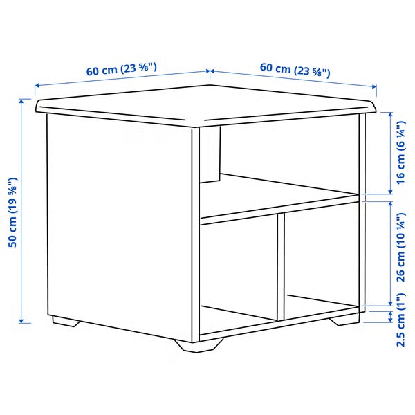 IKEA SKRUVBY Coffee table, white, 23 5/8x23 5/8 "