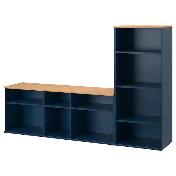 IKEA SKRUVBY TV storage combination, black-blue, 85x15x55 1/8 "