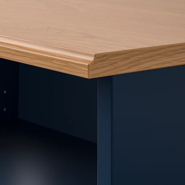 IKEA SKRUVBY TV storage combination, black-blue, 85x15x55 1/8 "