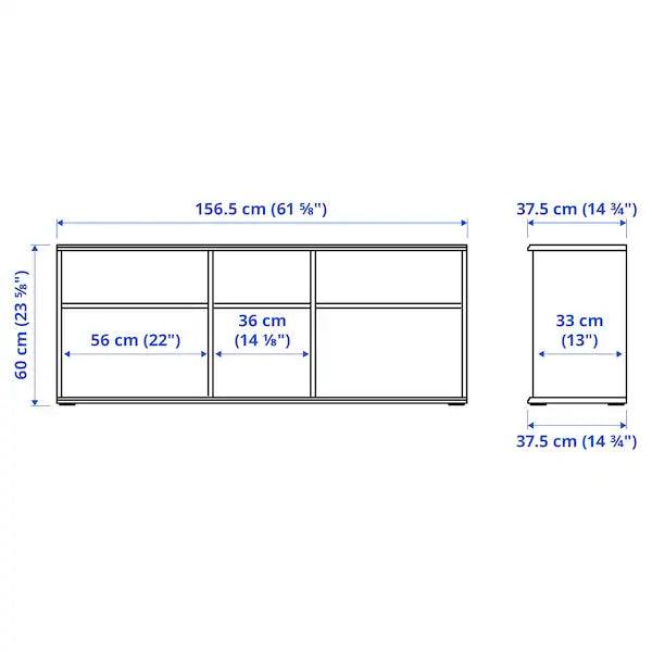 IKEA SKRUVBY TV storage combination, white, 85x15x55 1/8 "