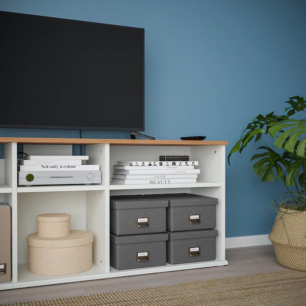 IKEA SKRUVBY TV storage combination, white, 85x15x55 1/8 "