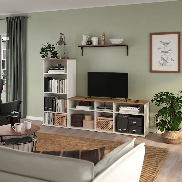 IKEA SKRUVBY TV storage combination, white, 85x15x55 1/8 "