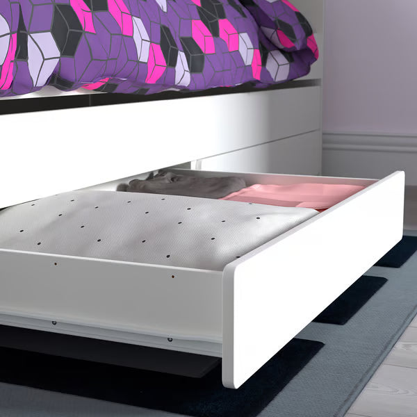IKEA SLÄKT Bed frame w/pull-out bed + storage, white, Twin