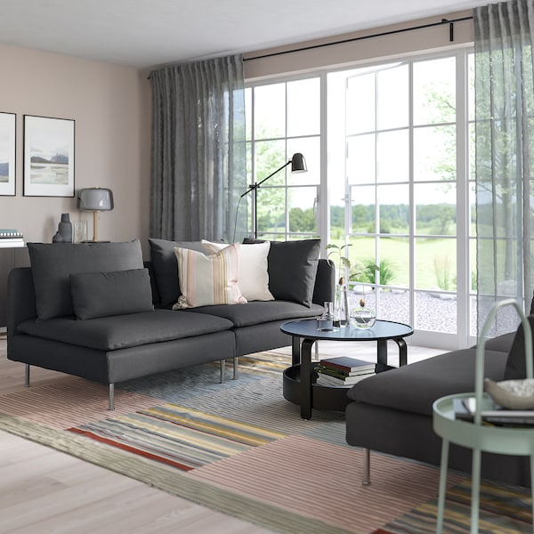 IKEA SÖDERHAMN Sofa, with open end/Fridtuna dark gray