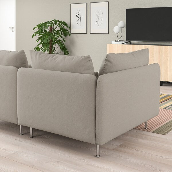 IKEA SÖDERHAMN Sofa, with open end/Fridtuna light beige