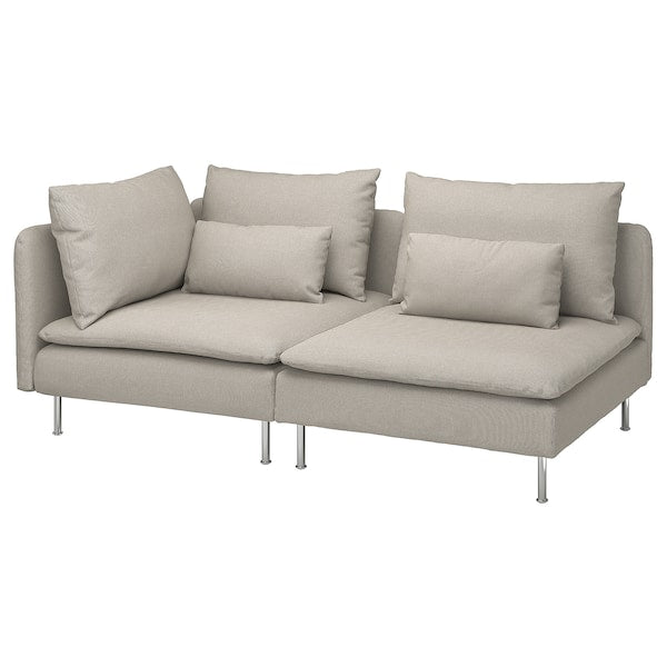 IKEA SÖDERHAMN Sofa, with open end/Fridtuna light beige