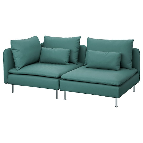 IKEA SÖDERHAMN Sofa, with open end/Kelinge gray-turquoise