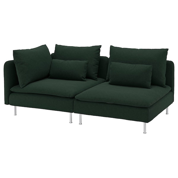 IKEA SÖDERHAMN Sofa, with open end/Tallmyra dark green
