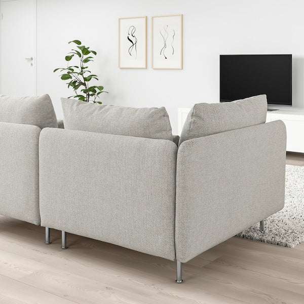 IKEA SÖDERHAMN Sofa, with open end/Viarp beige/brown