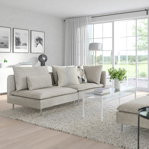 IKEA SÖDERHAMN Sofa, with open end/Viarp beige/brown