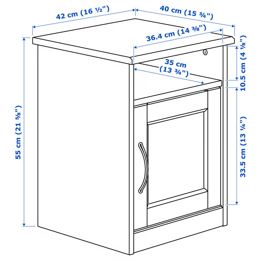 IKEA SONGESAND Nightstand, brown, 16 1/2x15 3/4 "