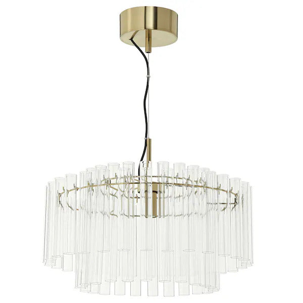 IKEA New STOCKHOLM 2025 Pendant lamp, glass/brass plated, 21 "