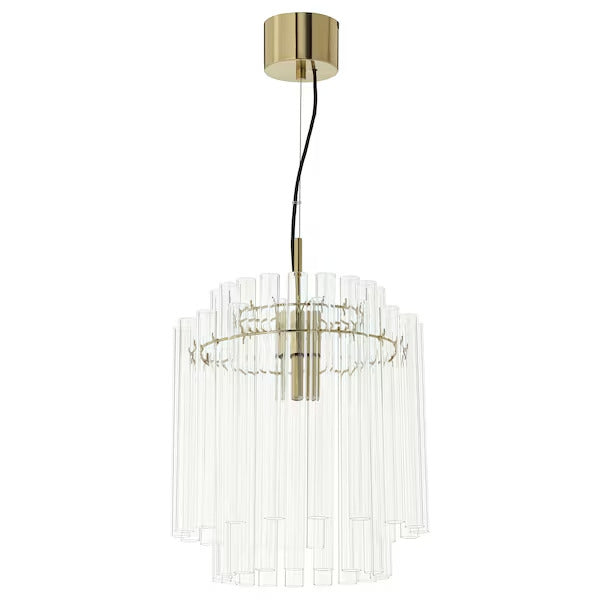 IKEA New STOCKHOLM 2025 Pendant lamp, glass/brass plated, 15 "
