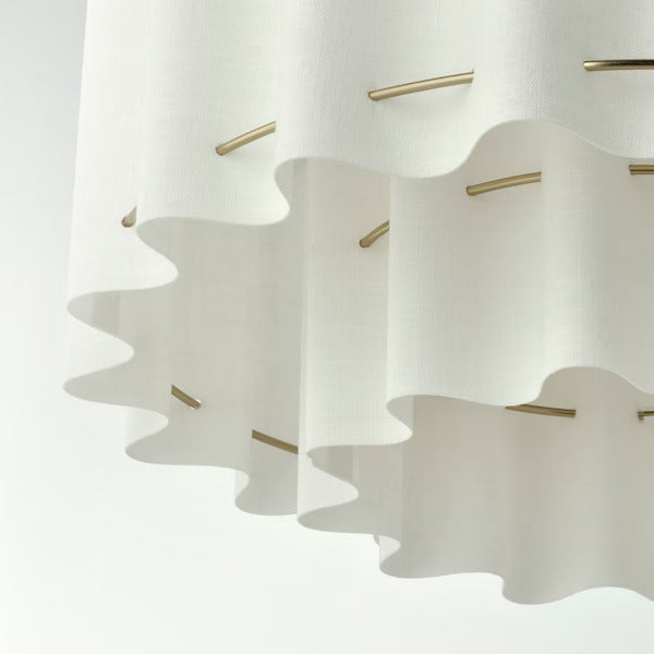 IKEA New STOCKHOLM 2025 Pendant lamp, white textile/brass plated, 20 "