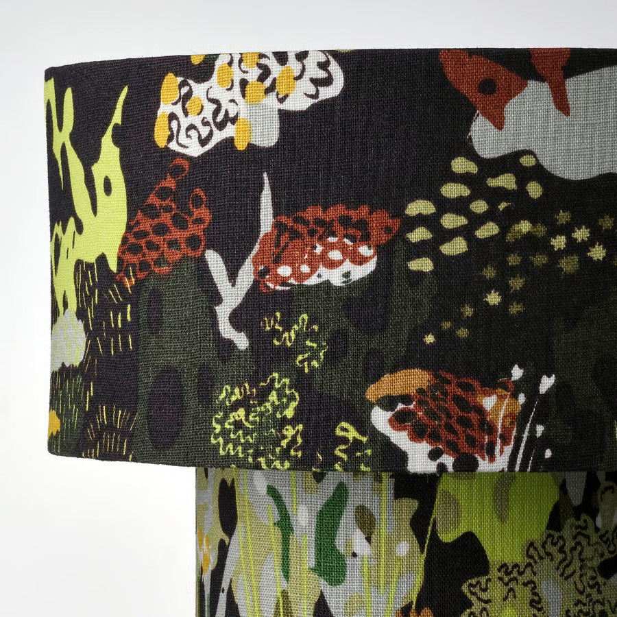 IKEA STOCKHOLM 2025 Table lamp, black multicolor/textile, 14 "