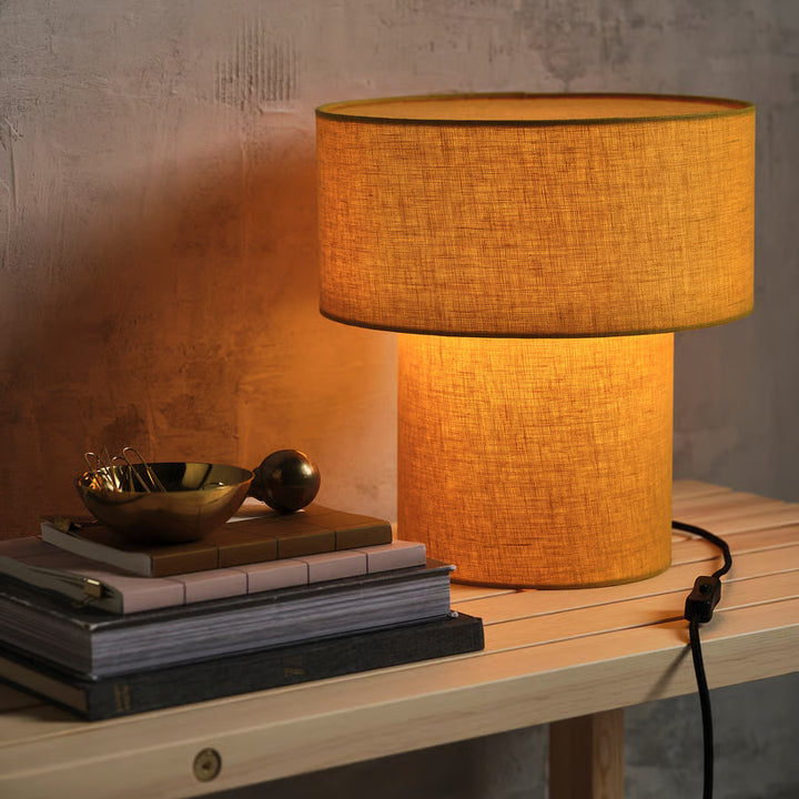 IKEA STOCKHOLM 2025 Table lamp, black multicolor/textile, 14 "