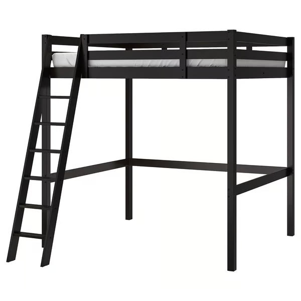 IKEA STORÅ Loft bed frame, black, Full/Double