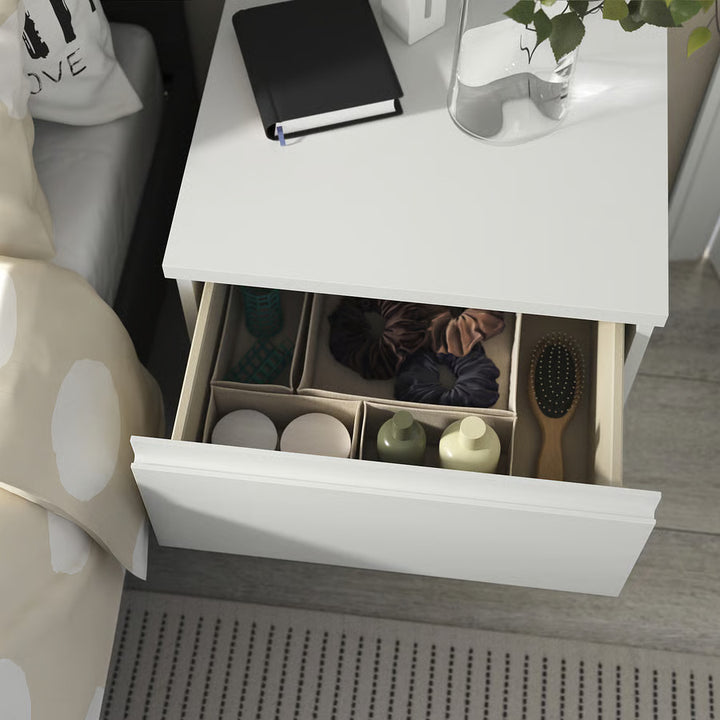 IKEA STORKLINTA Nightstand, white/with 2 drawers, 19 5/8x18 7/8x20 7/8 "