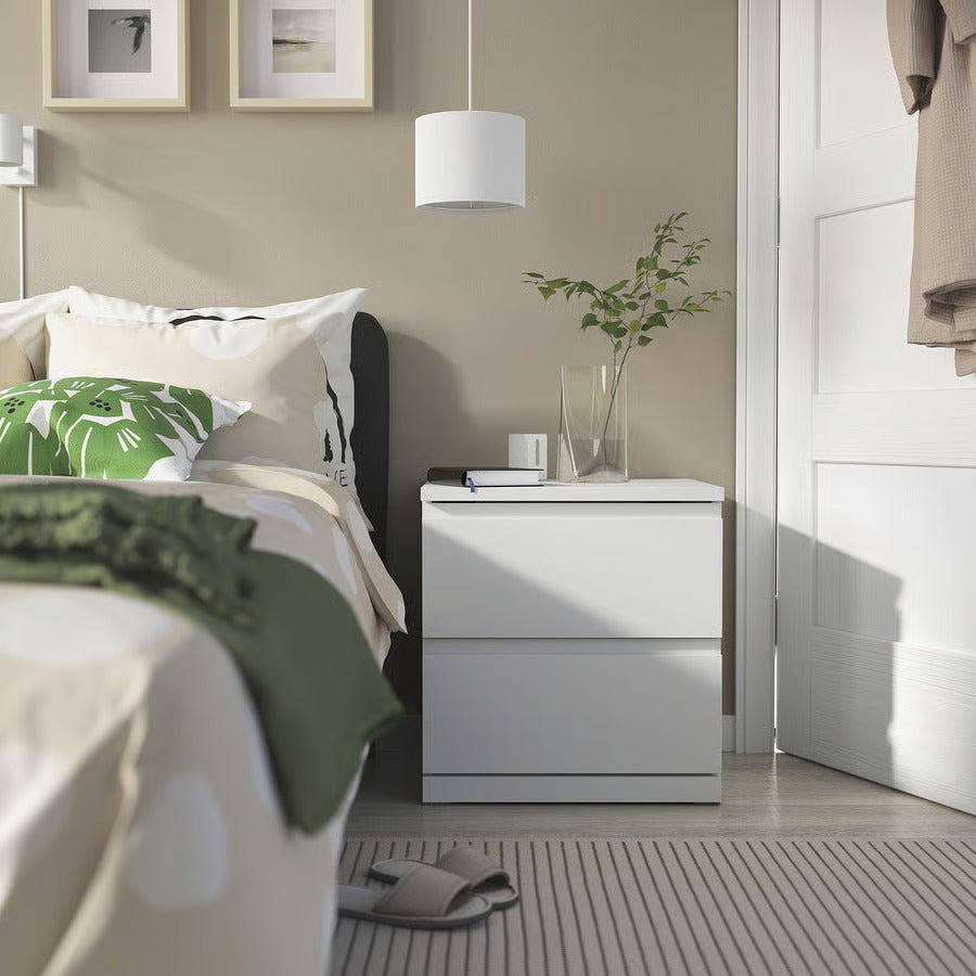 IKEA STORKLINTA Nightstand, white/with 2 drawers, 19 5/8x18 7/8x20 7/8 "