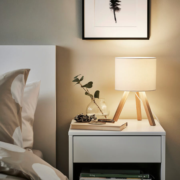 Ikea STORSEGEL Table lamp, ash/white