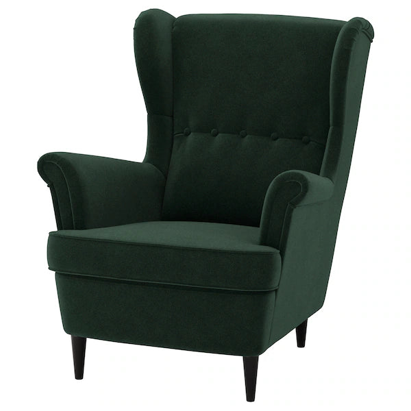 IKEA STRANDMON Wing chair, Djuparp dark green