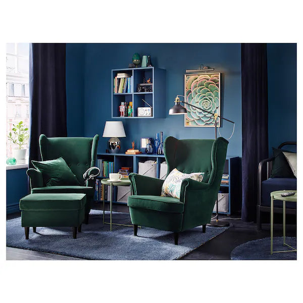 IKEA STRANDMON Wing chair, Djuparp dark green