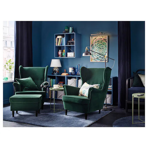 IKEA STRANDMON Wing chair, Djuparp dark green