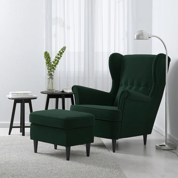 IKEA STRANDMON Wing chair, Djuparp dark green
