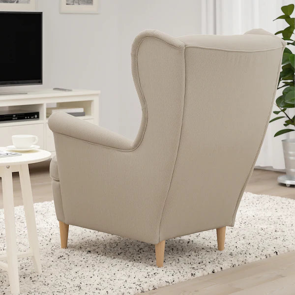 IKEA STRANDMON Wing chair, Kelinge beige