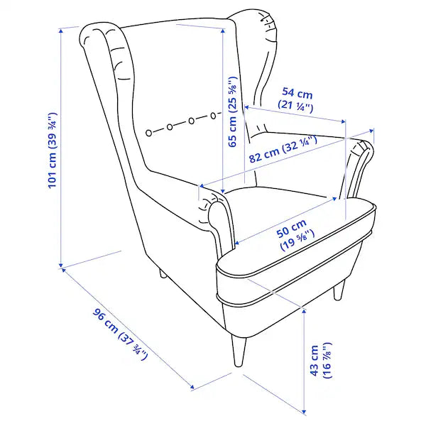 IKEA STRANDMON Wing chair, Kelinge beige
