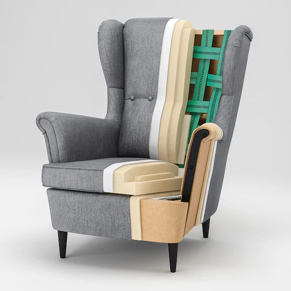 IKEA STRANDMON Wing chair, Nordvalla dark gray