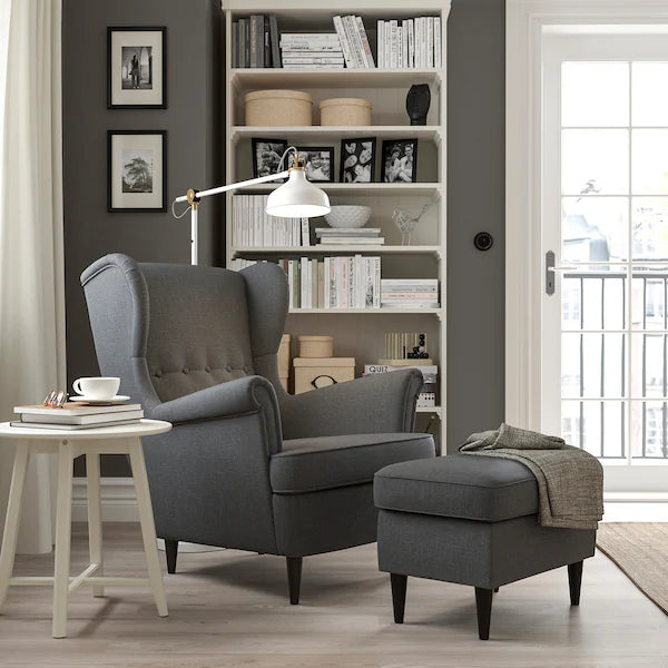 IKEA STRANDMON Wing chair, Nordvalla dark gray