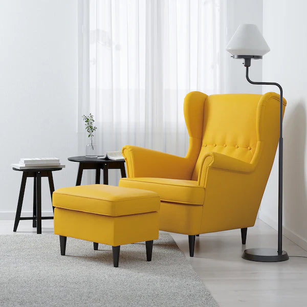 IKEA STRANDMON Wing chair, Skiftebo yellow