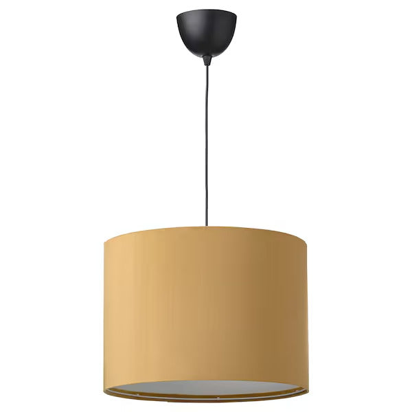 IKEA SUNNEBY / MOLNSKIKT Pendant lamp, black/dark yellow velvet