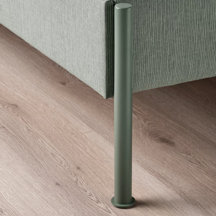 IKEA TÄLLÅSEN Upholstered bed frame, Kulsta gray-green/Luröy, Queen