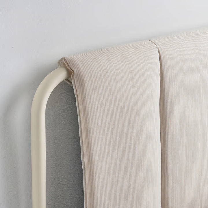 IKEA TÄLLÅSEN Upholstered bed frame, Kulsta light beige/Luröy, Queen