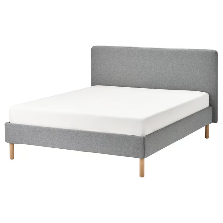 IKEA TÄRNKULLEN Upholstered bed frame, Tibbleby beige/gray/Luröy, King