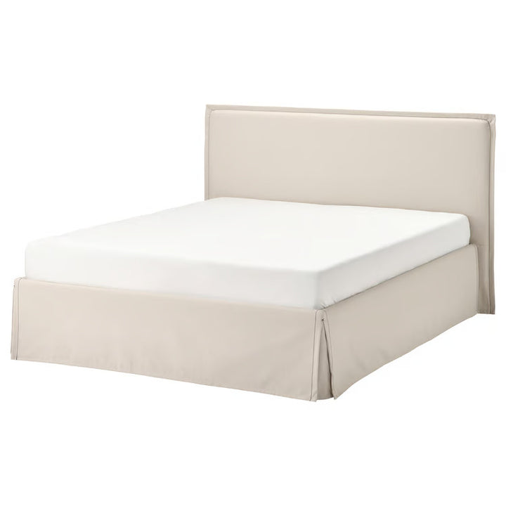 IKEA  TÄRNKULLEN Upholstered bed frame, Vissle beige/Luröy, King