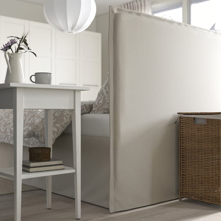 IKEA  TÄRNKULLEN Upholstered bed frame, Vissle beige/Luröy, King
