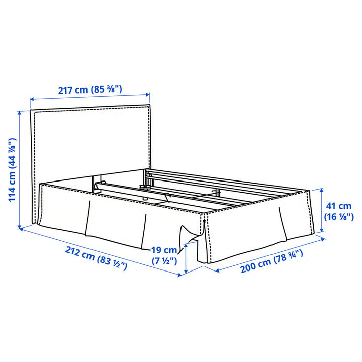 IKEA  TÄRNKULLEN Upholstered bed frame, Vissle beige/Luröy, King